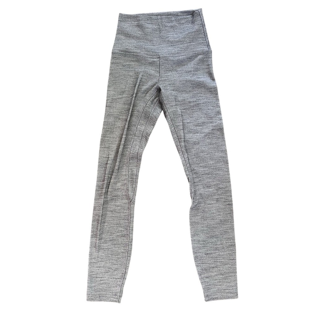 Lululemon Womens Align Nulu Leggings Pants‎ Run LW5CFGS Gray Jacquard Size 2 XS